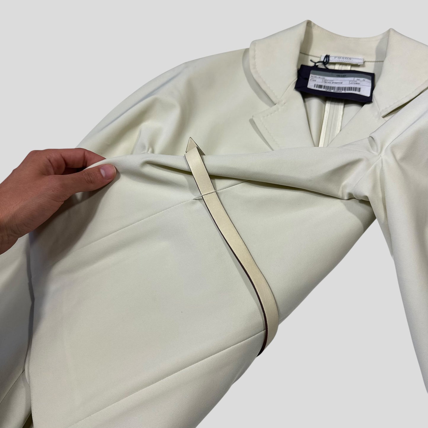 Prada Milano SS99 Tecno Stretch Belted Blazer Jacket - IT44