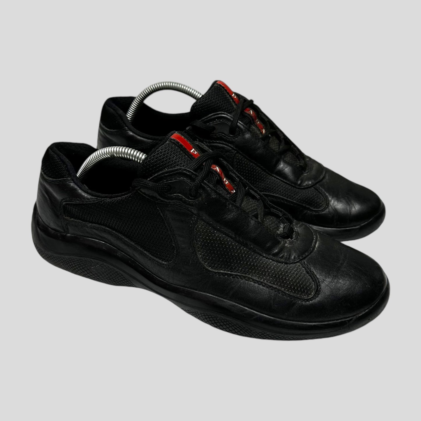 Prada Americas Cups Triple Black Leather - UK9/9.5