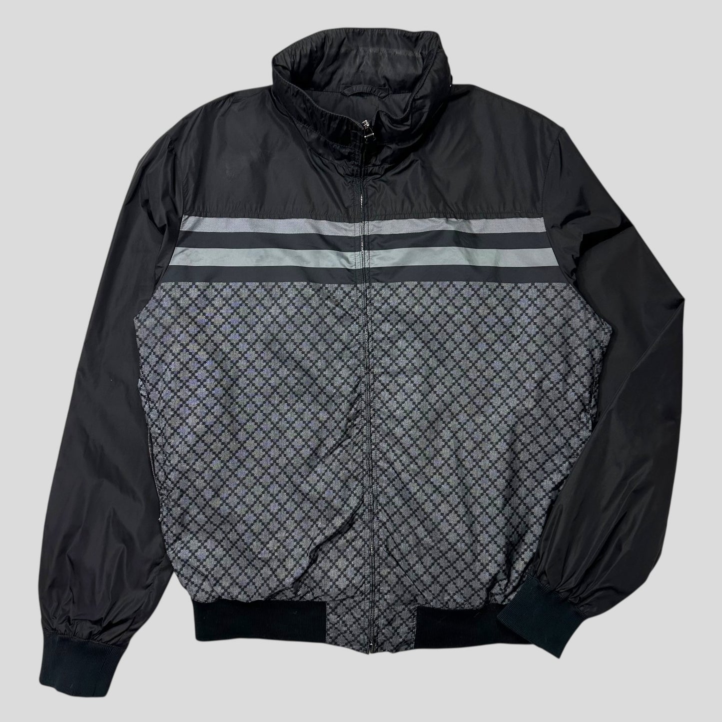 Gucci 2011 Monogram Stripe Panelled Nylon Windbreaker - M