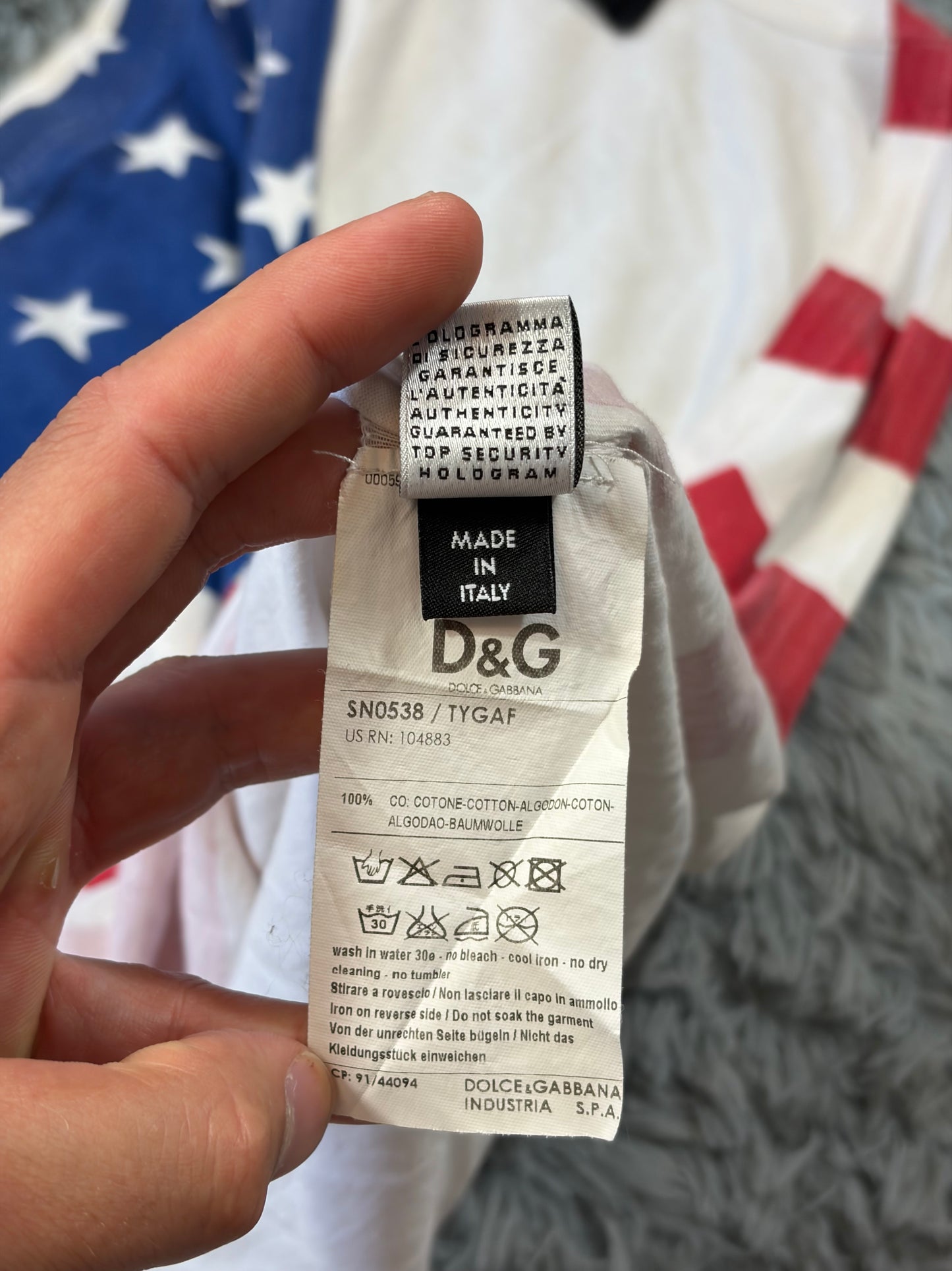 D&G Dolce & Gabbana 00’s USA Sublimation American Flag Vest - M