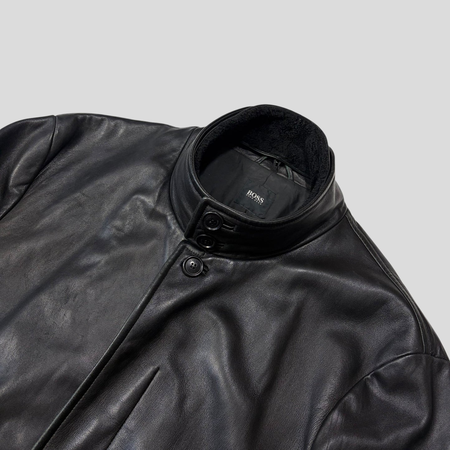 Hugo Boss 90’s Modular 2 in 1 Lambskin Leather Trench Coat - XL