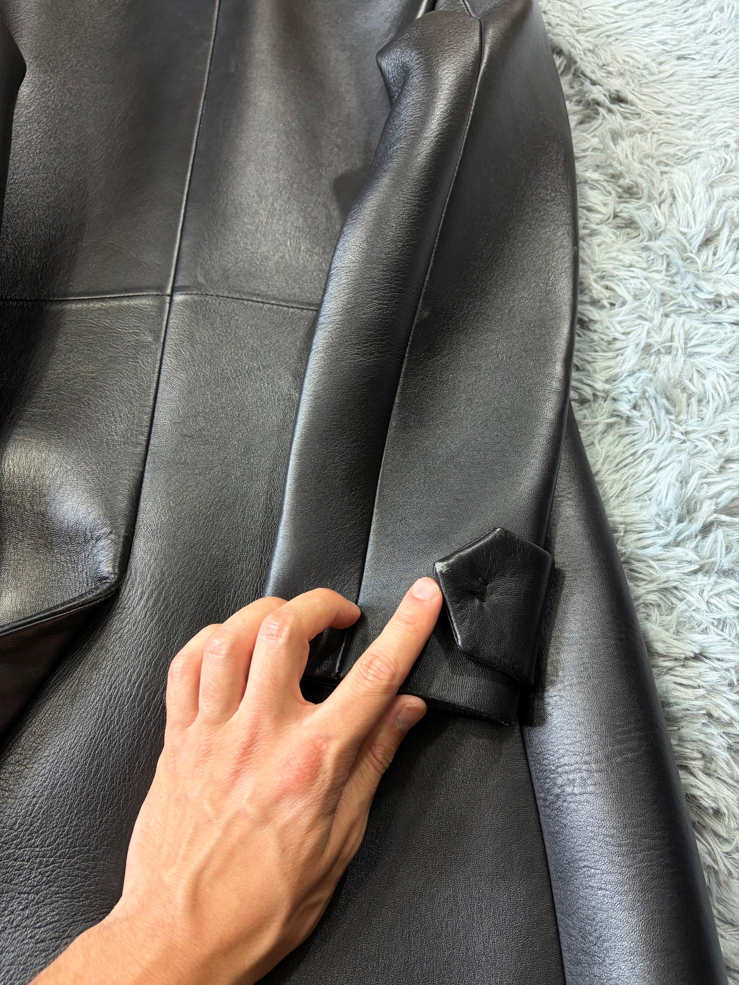 Prada 2018 Race Logo Leather Belted Trench Coat - IT40