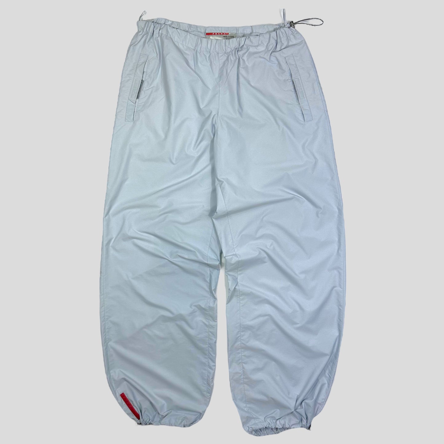 Prada Sport SS99 Baby Blue Nylon Baggy Trackpants - IT52