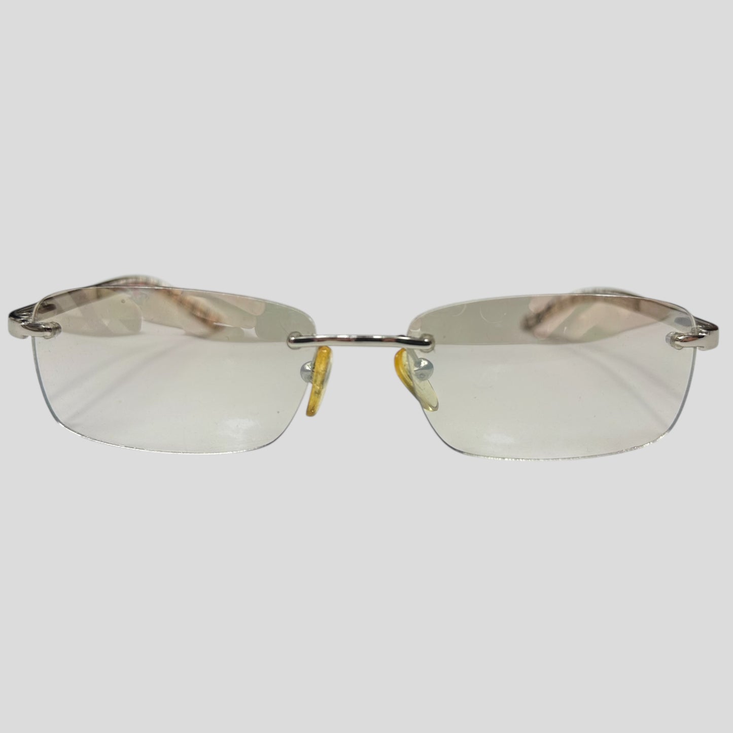 Burberry Safilo Nova Check Logo Metal Square Sunglasses