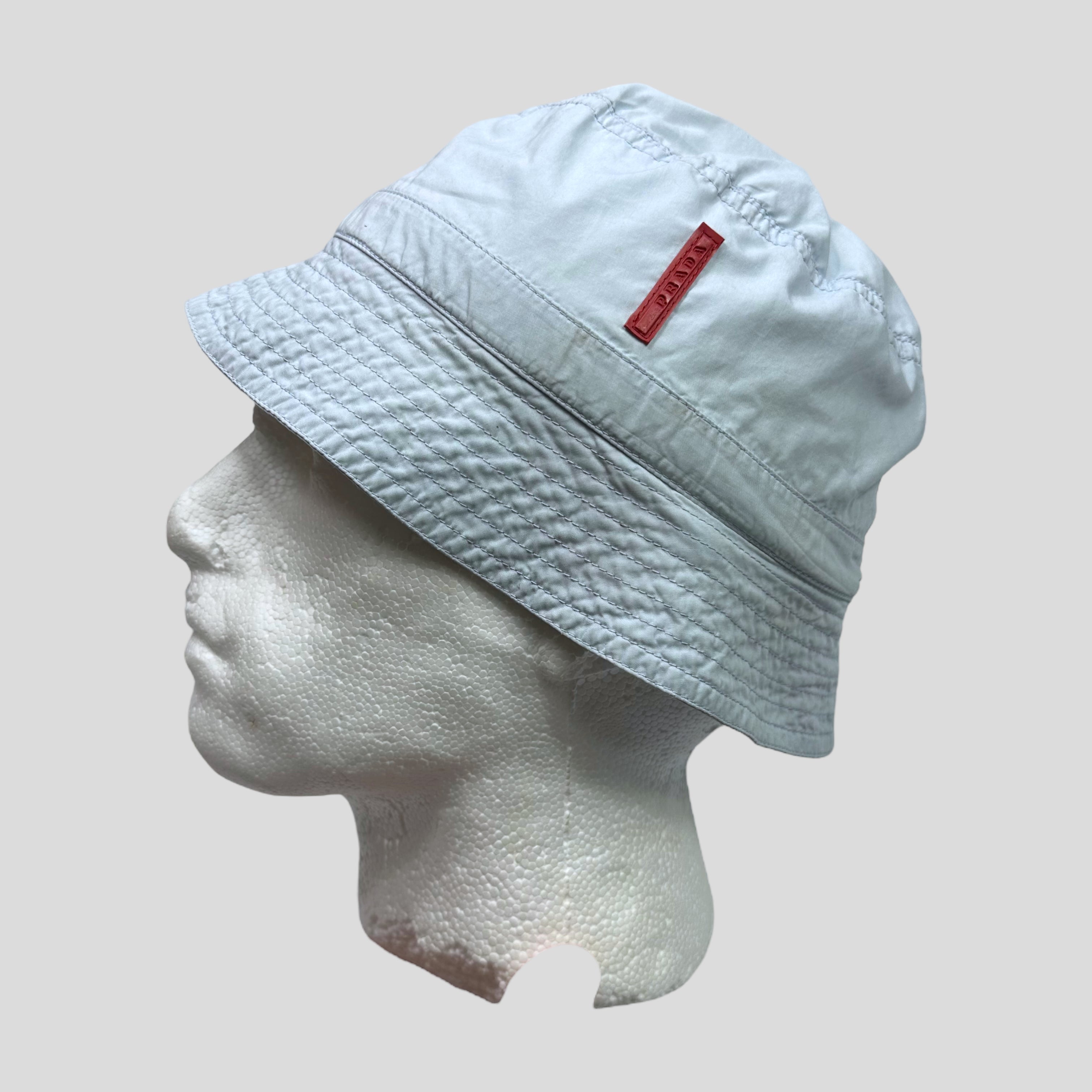 Baby blue prada bucket hot sale hat