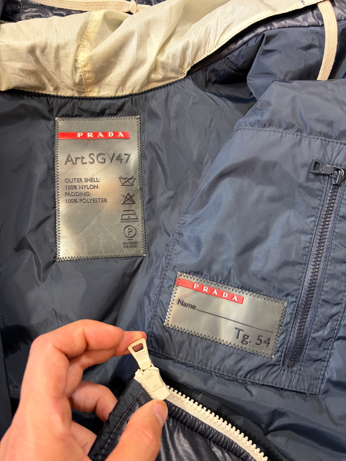 Prada Sport 2008 Astro Panelled Nylon Padded Biker Jacket - L