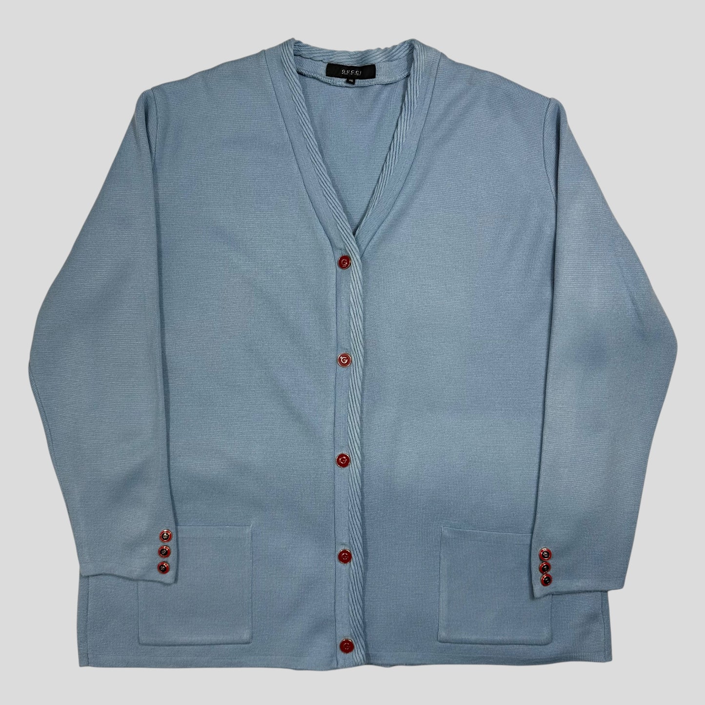 Gucci by Tom Ford 00’s Baby Blue Cable Knit Oversized Cardigan - M/L