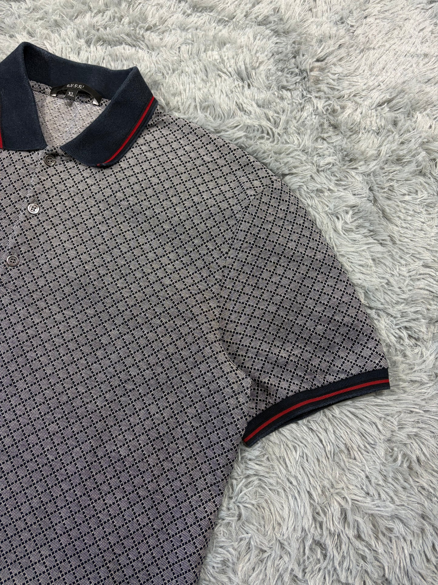 Gucci 2011 Cross Monogram Web Stripe Polo Shirt - L