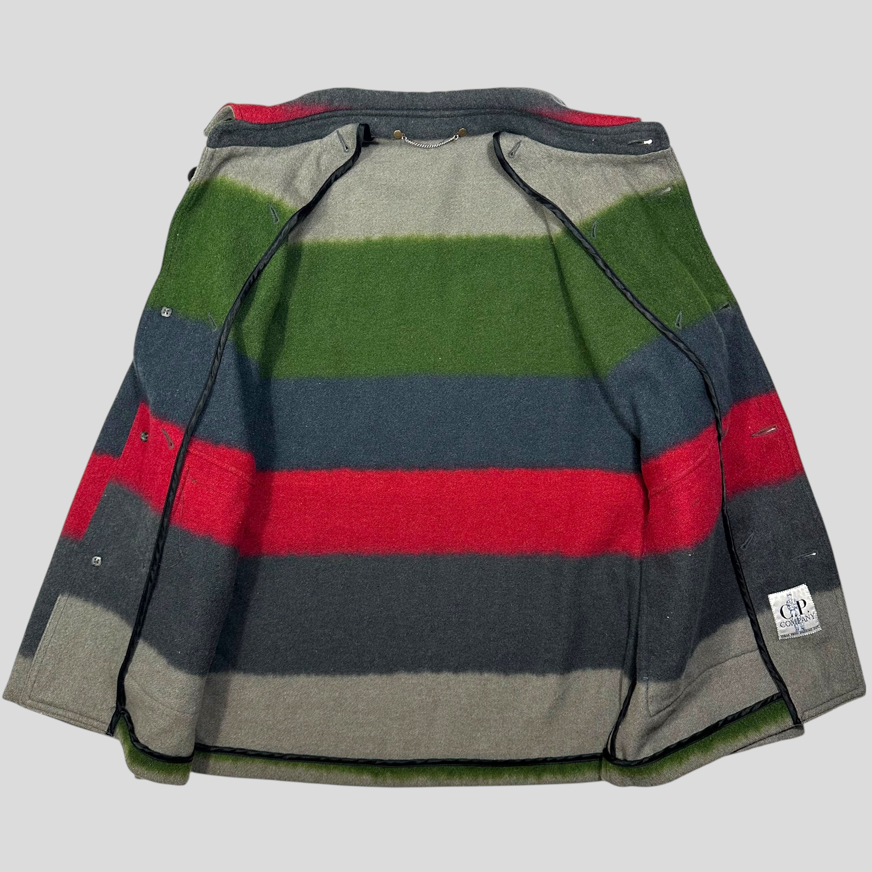 CP Company 1993 Ideas by Massimo Osti Wool Stripe Overcoat Jacket