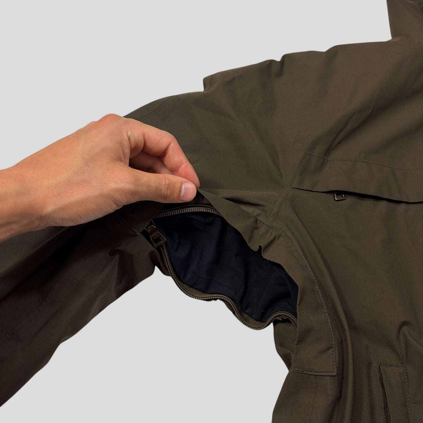 Prada Sport 00’s Khaki Chest Pocket Padded Goretex Jacket - L