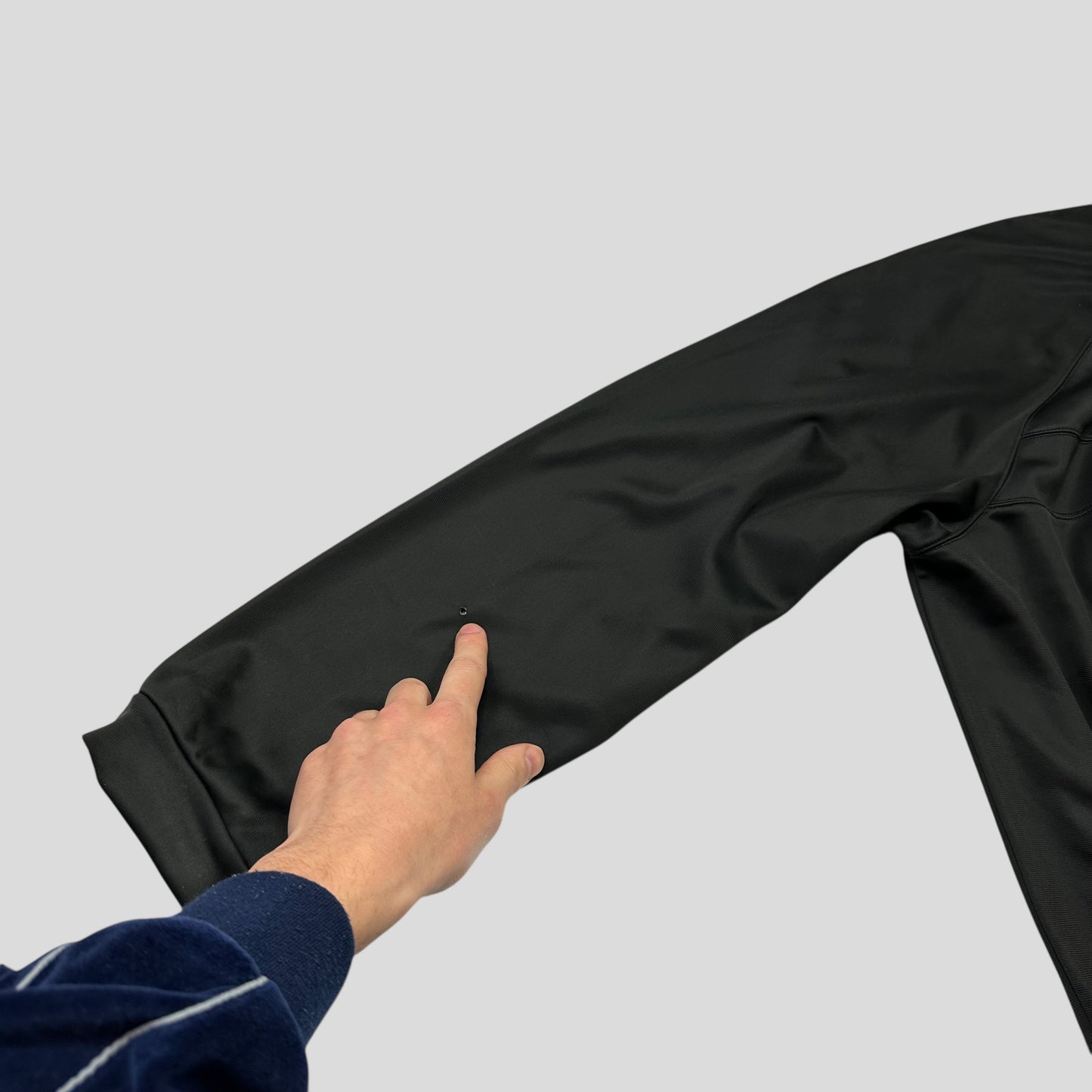 Stone Island AW04 Denims Spellout Logo Black Track Jacket - L