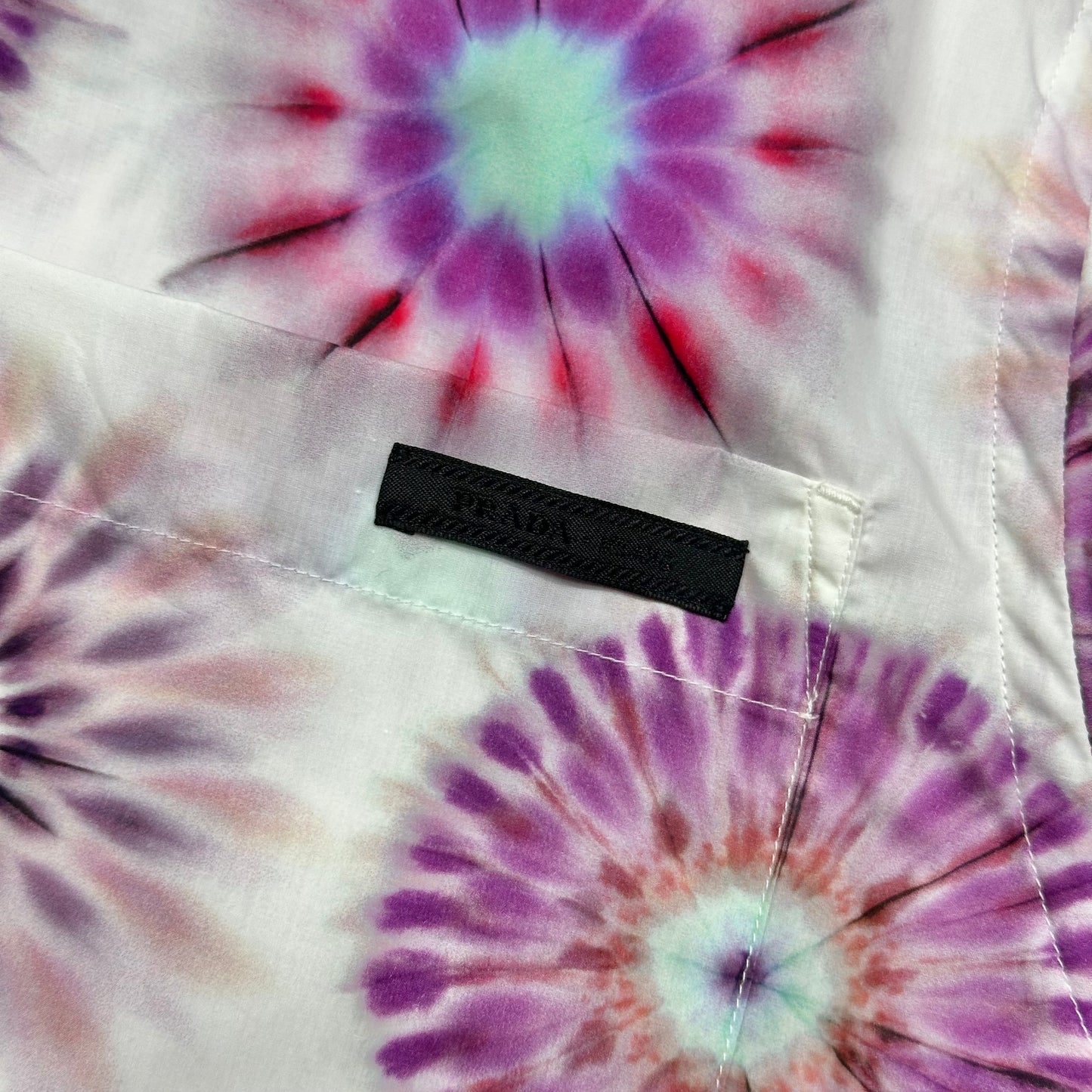 Prada SS19 Kaleidoscope Tie-Dye Boxy Cuban Shirt - M/L