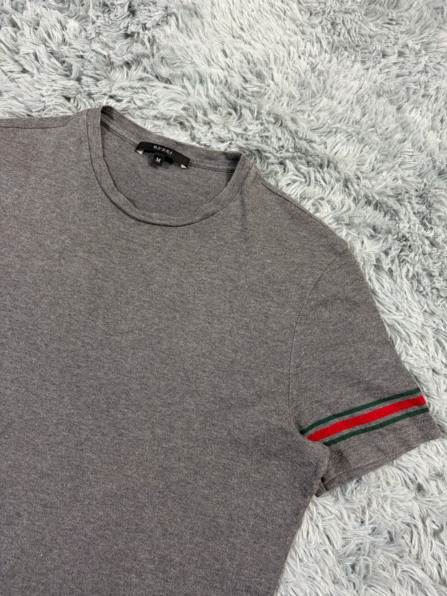 Gucci 2010s Web Stripe Grey T-shirt - S/M