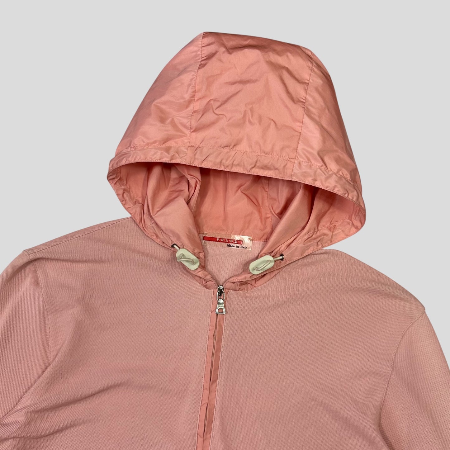 Prada Sport SS00 Baby Peach Mesh Technical Hoodie - M
