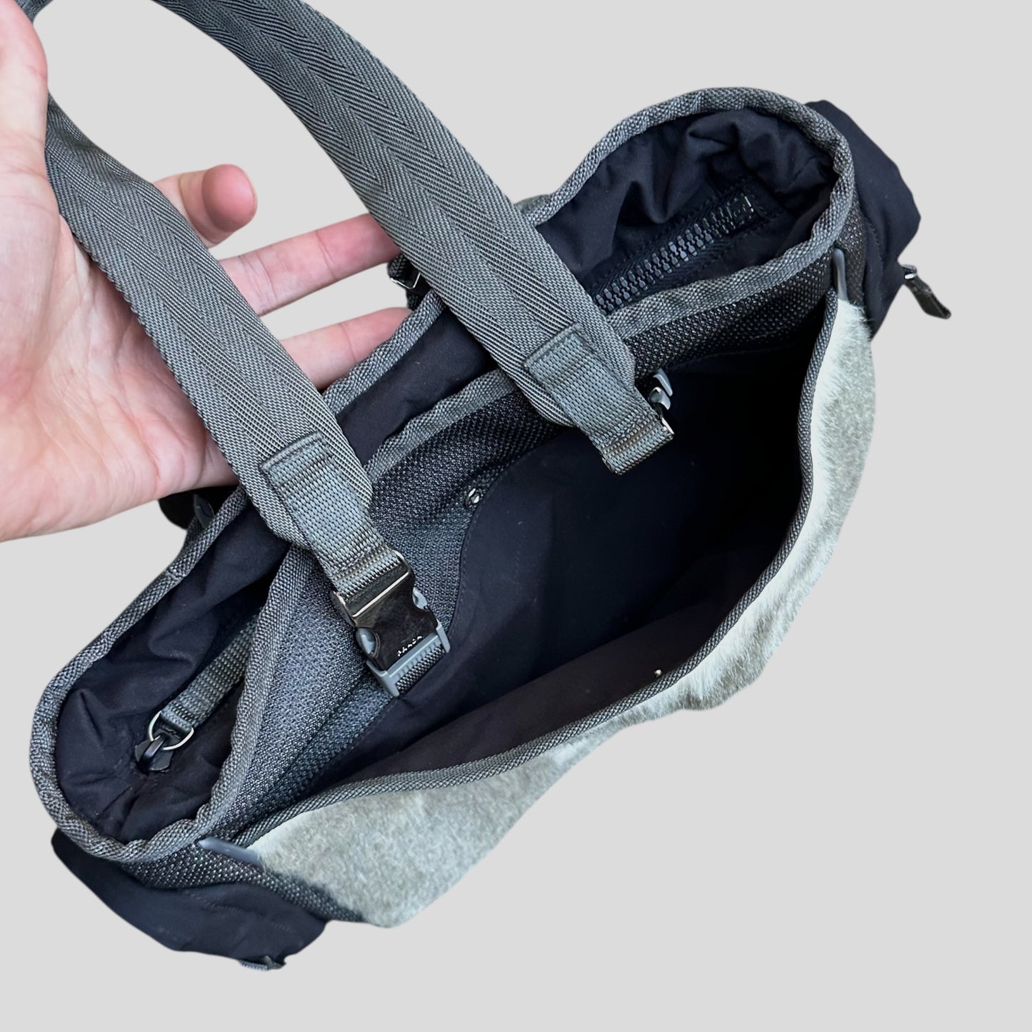 Prada Sport 2004 Eskimo Goat Fur Technical Handbag