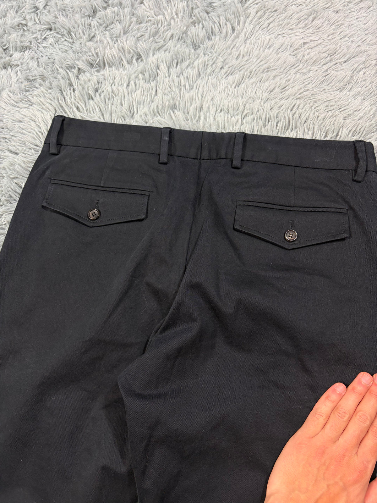 Gucci 2012 by Frida Giannini Leather Logo Black Trousers - 50