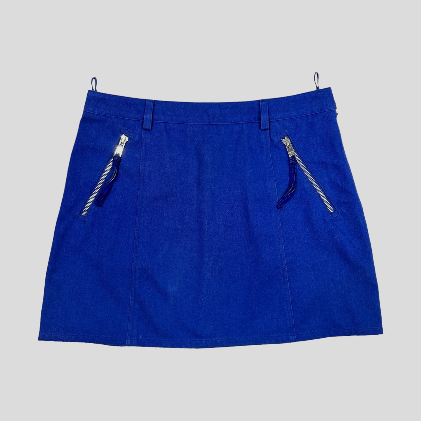 Prada Milano 2013 Zip Detailed Cotton Miniskirt - IT40