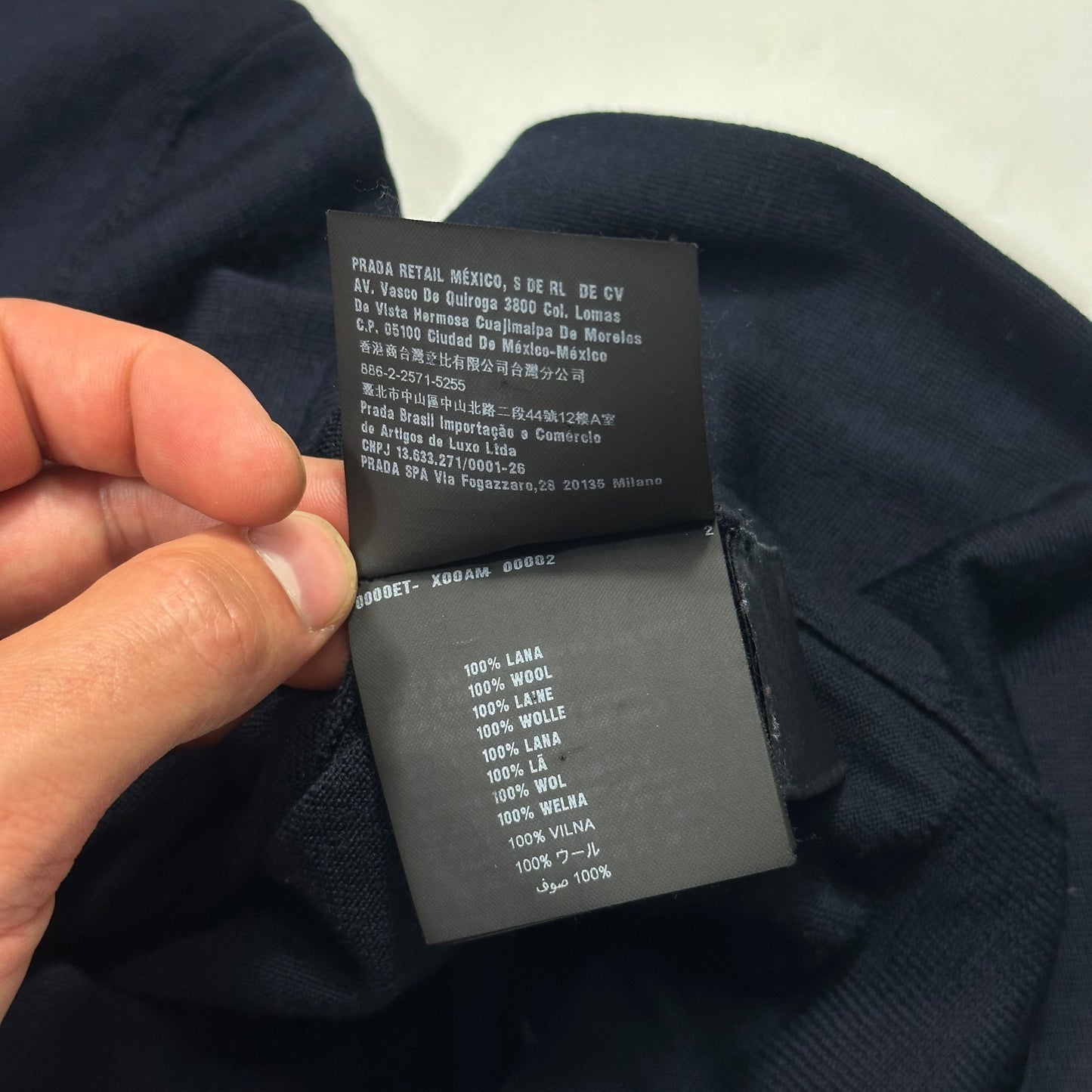 Prada Milano 2016 Navy Wool Crewneck Knit Jumper - S