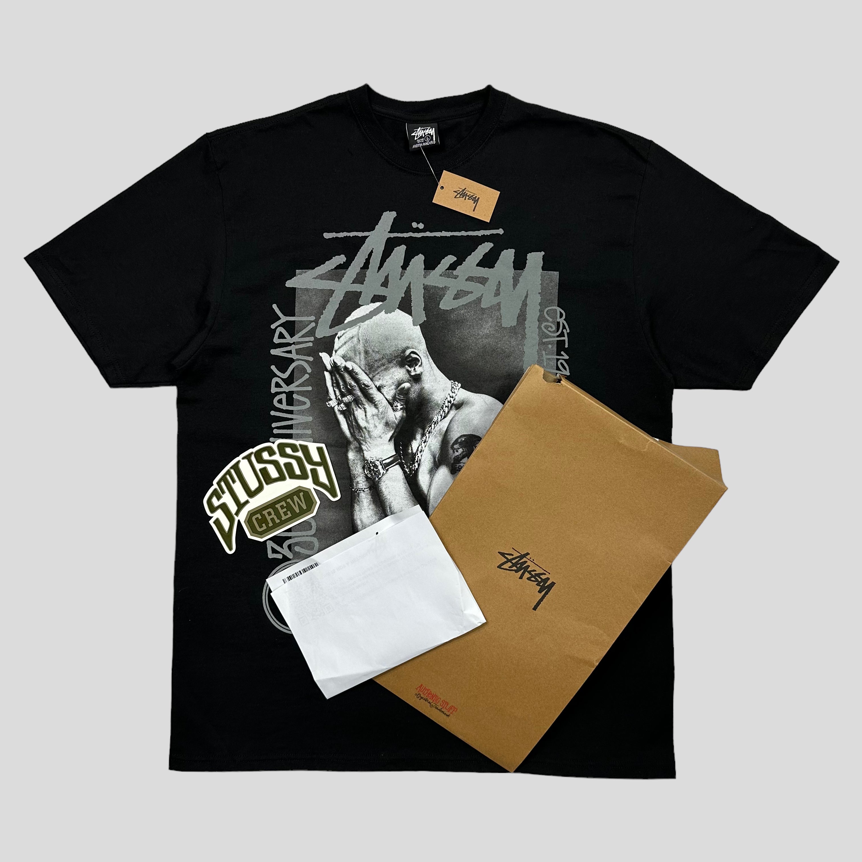 Stussy x Metalheadz 30th Anni T-shirt DSWT + Sticker etc - L 