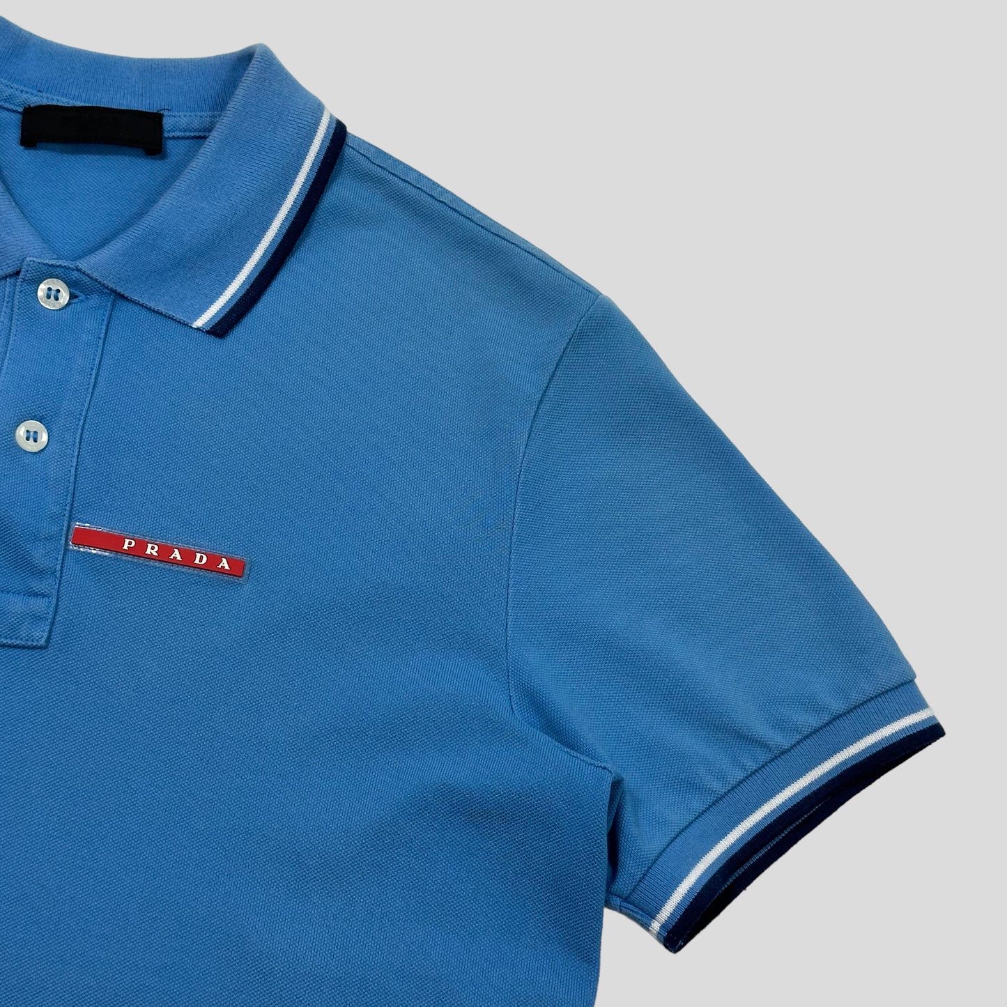 Prada 2018 Aqua Blue Polo Shirt - S