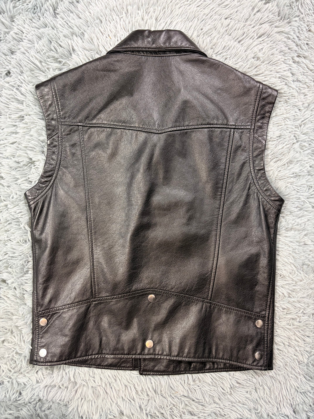 Saint Laurent SS13 Hedi Slimane L17 Leather Biker Gilet - M
