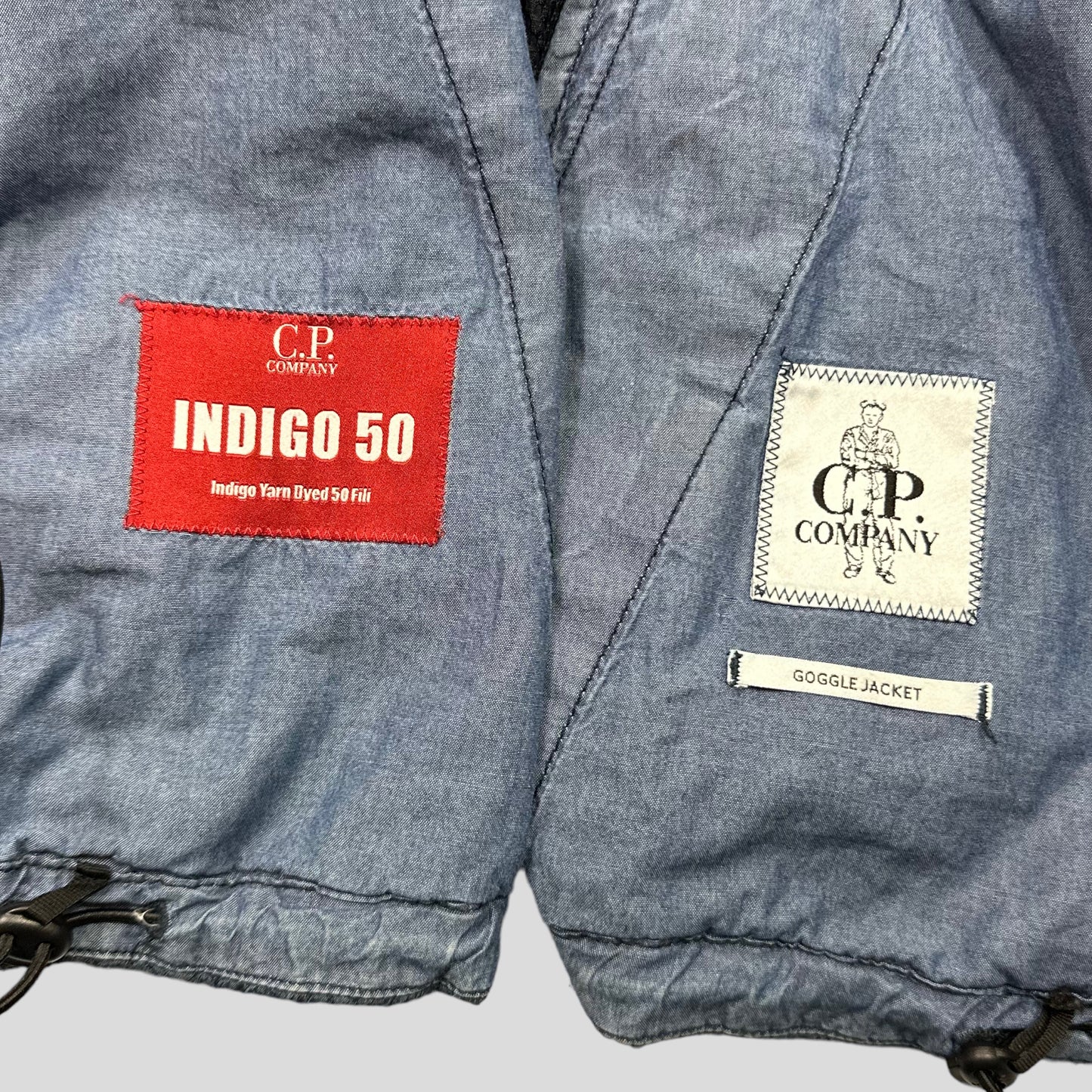 CP Company 1/500 Hand Painted Indigo 50 Goggle Jacket - IT50