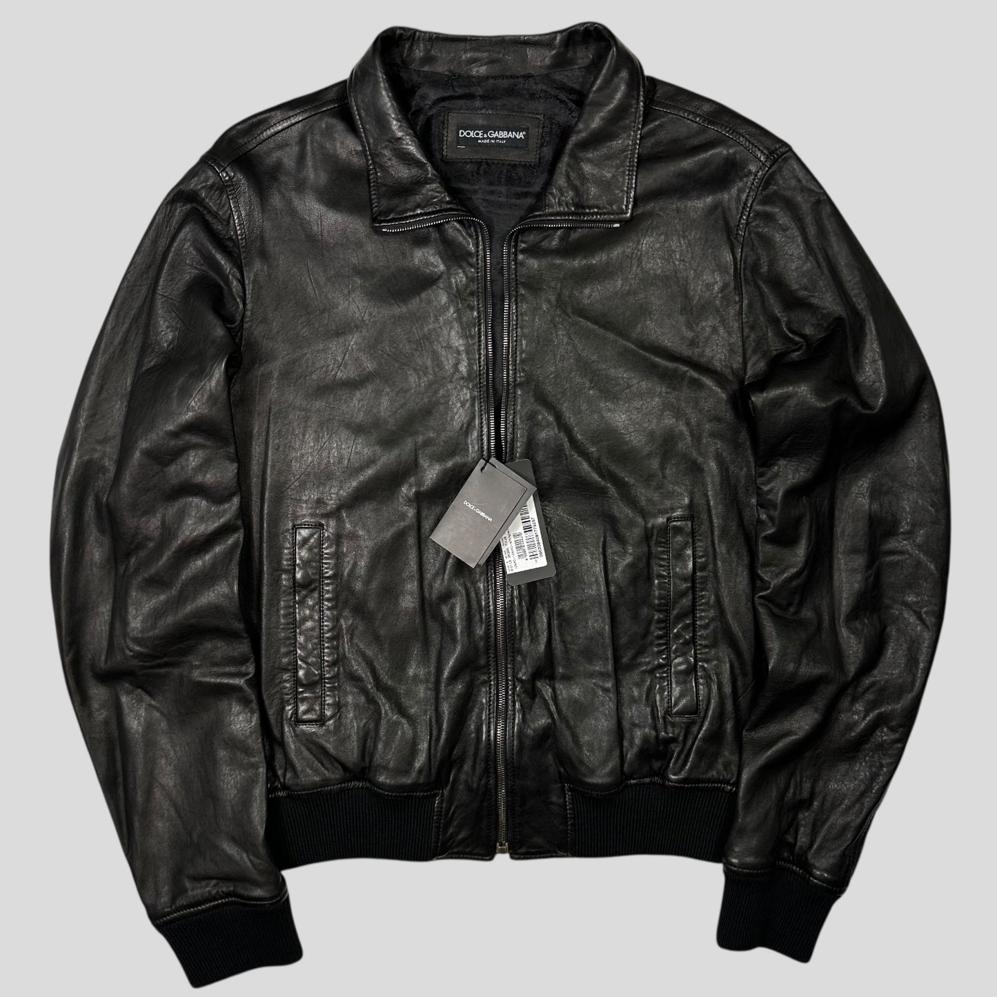 Dolce & Gabanna 00’s Lambskin Premium Leather Bomber Jacket - IT58 (XL)