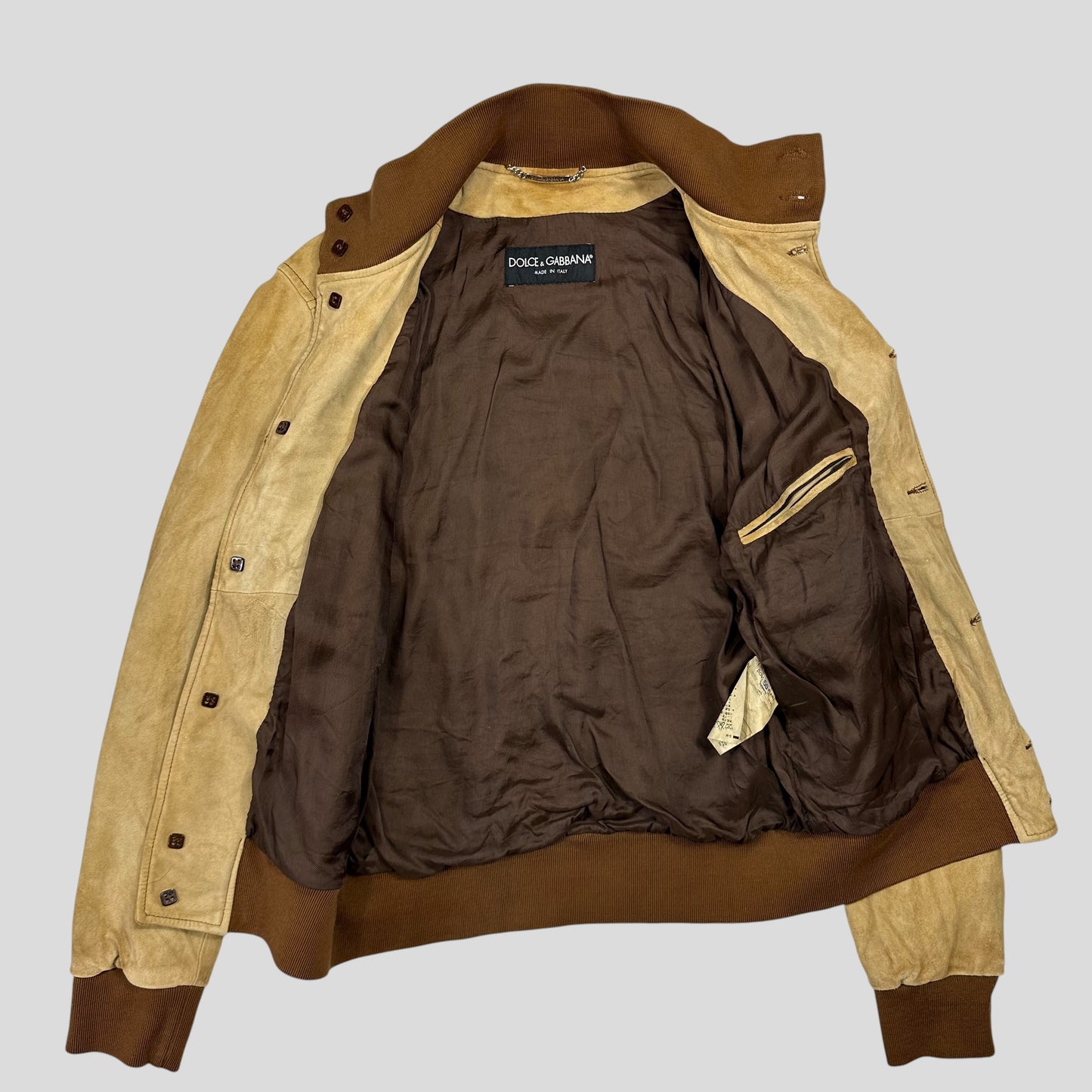 Dolce & Gabanna 00’s Goatskin Leather Flight Jacket - M