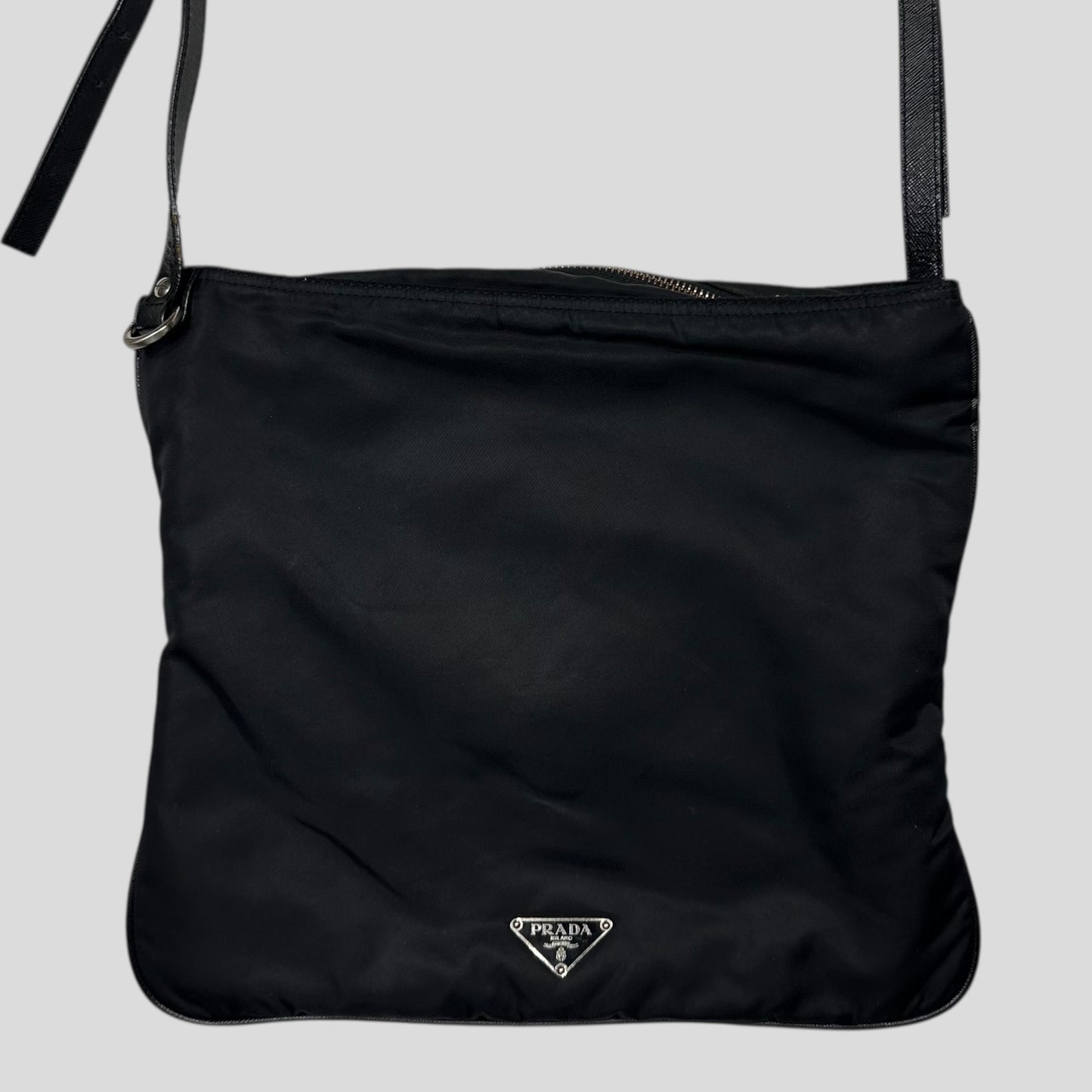 Prada Milano 00’s Python Leather Appliqué Reversible Nylon Crossbody Bag