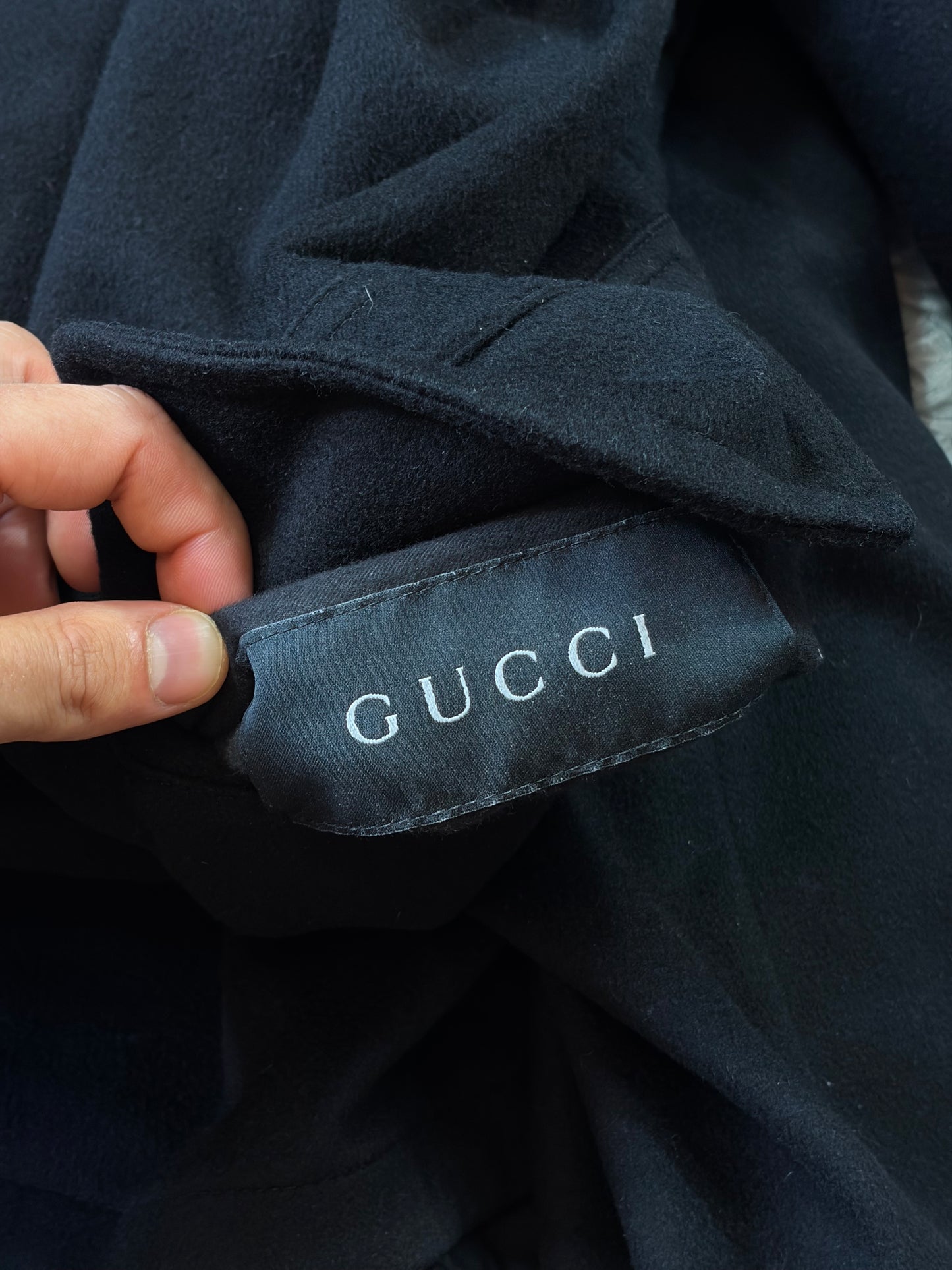 Gucci by Tom Ford 1999 Reversible Wool & Cotton Car Coat - L