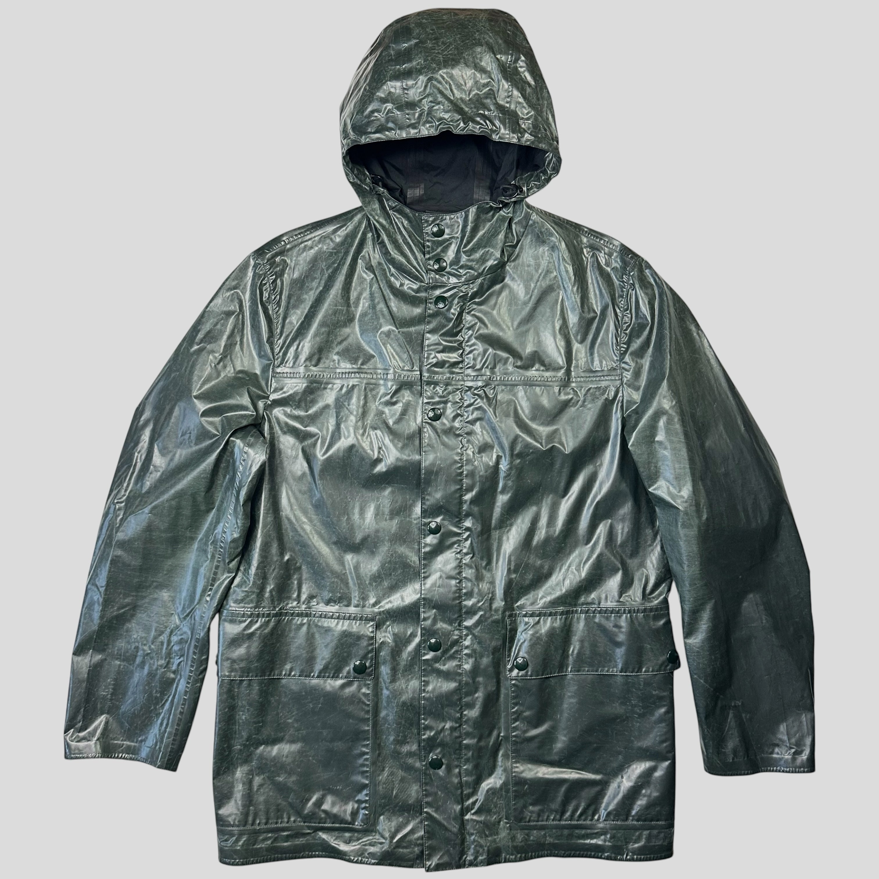 Prada Milano 2015 Taped Seam Toffee Wrapper Technical Jacket