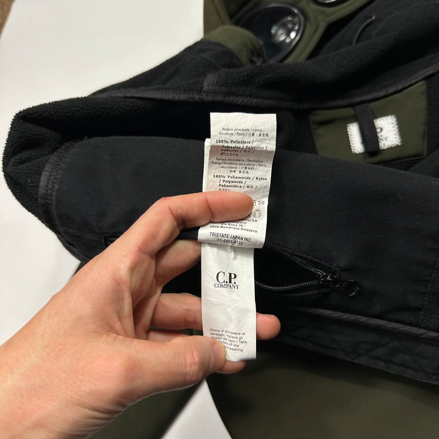 CP Company Khaki Soft Shell Goggle Jacket - S/M