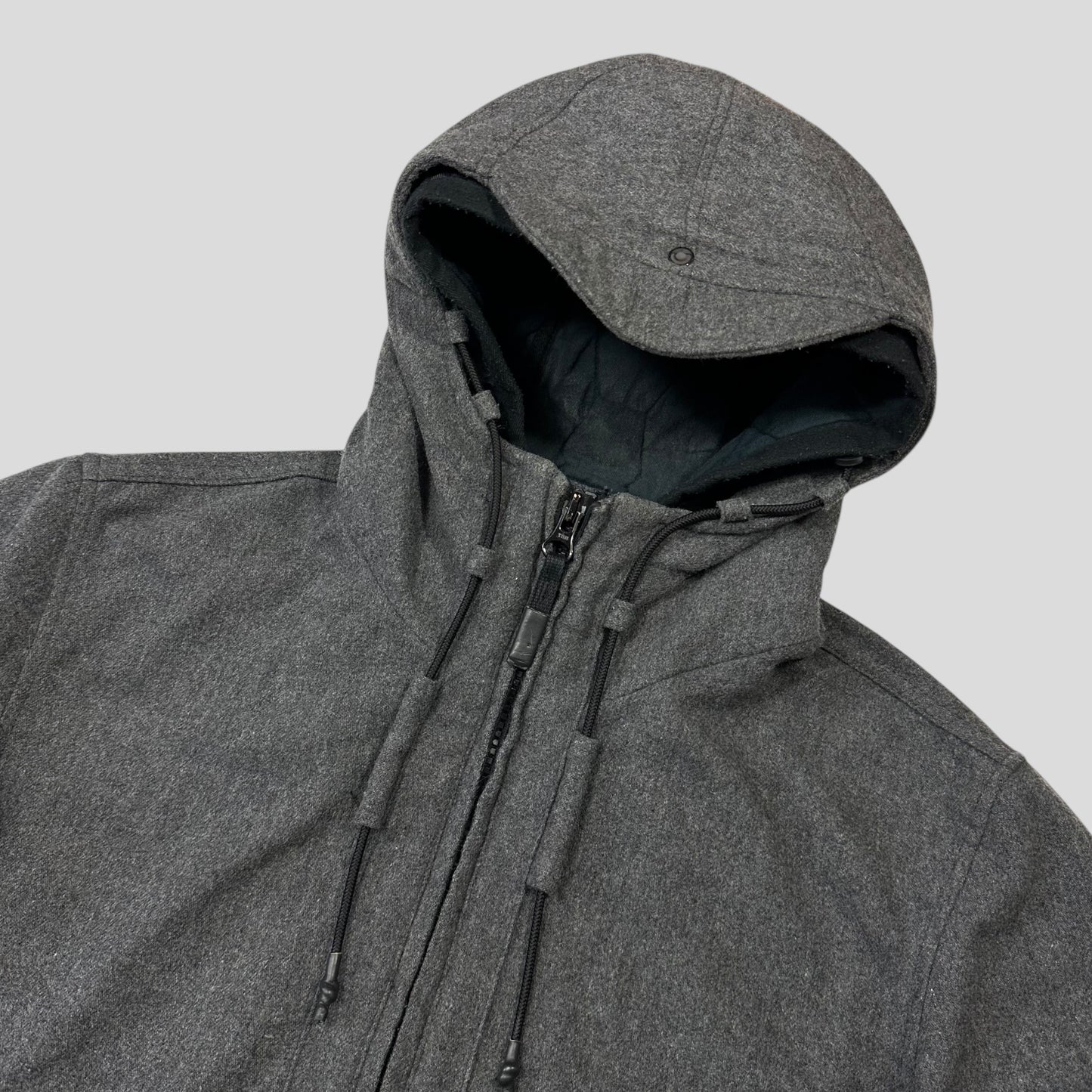 Stone Island AW14 Mélange Wool Poly Double Hood Jacket - L