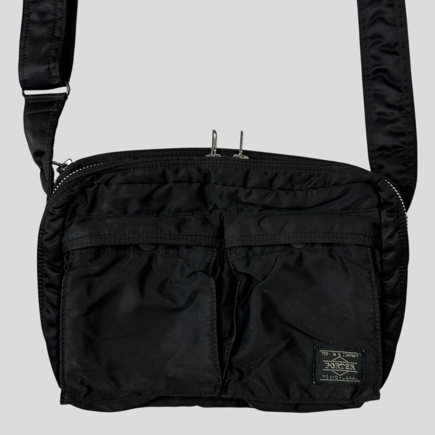 Porter 00’s Black Nylon Tanker Multipocket Crossbody Bag
