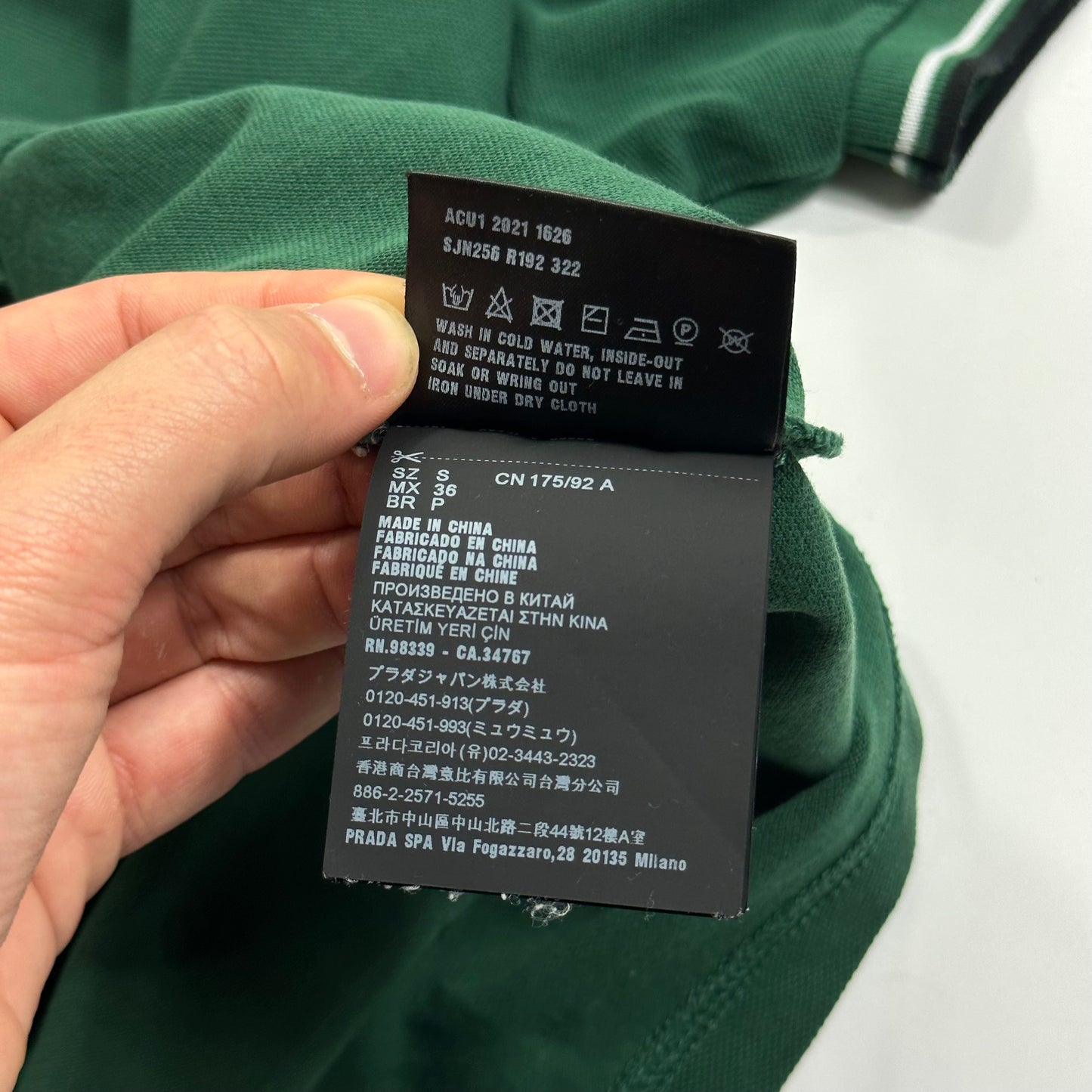 Prada Milano 2021 Forest Green Polo Shirt - S