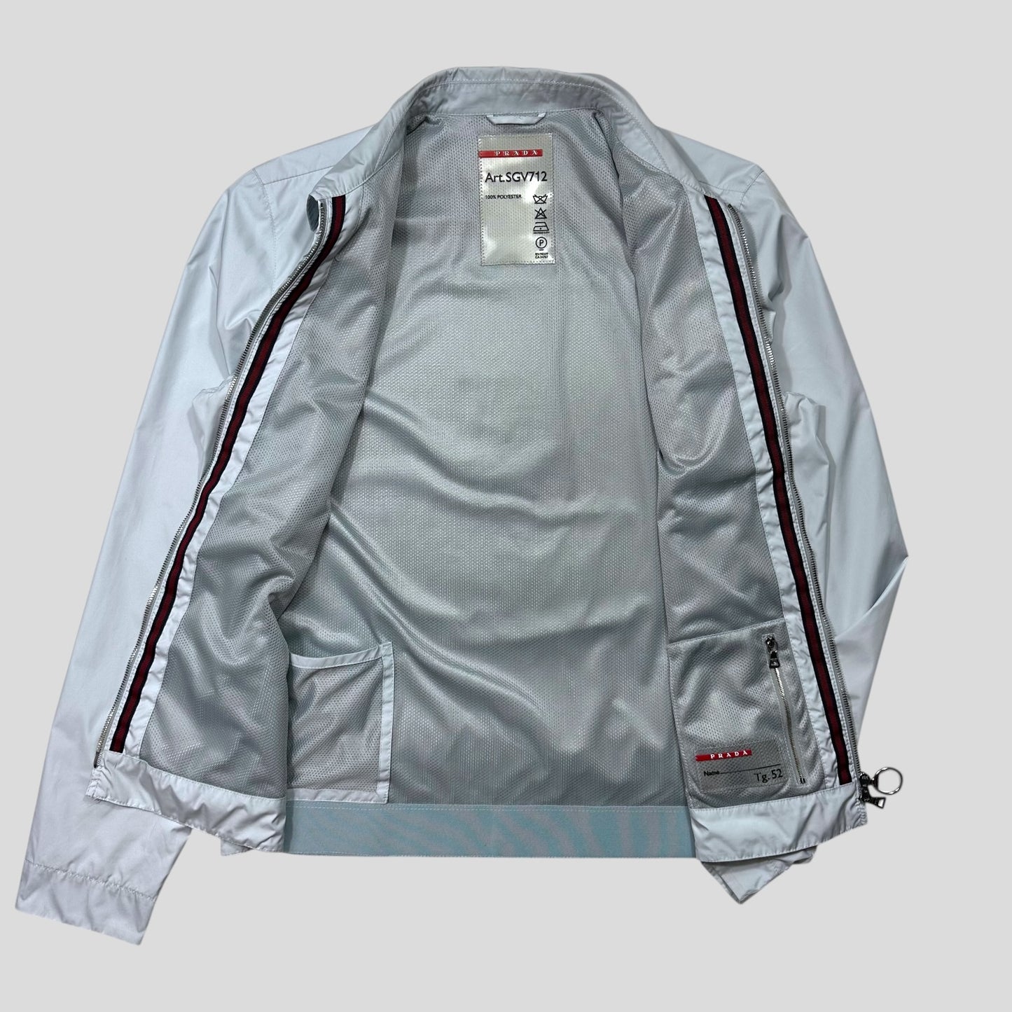 Prada Sport 00’s Ice Blue Stash Pocket Soft Nylon Work Jacket - IT52 (L)