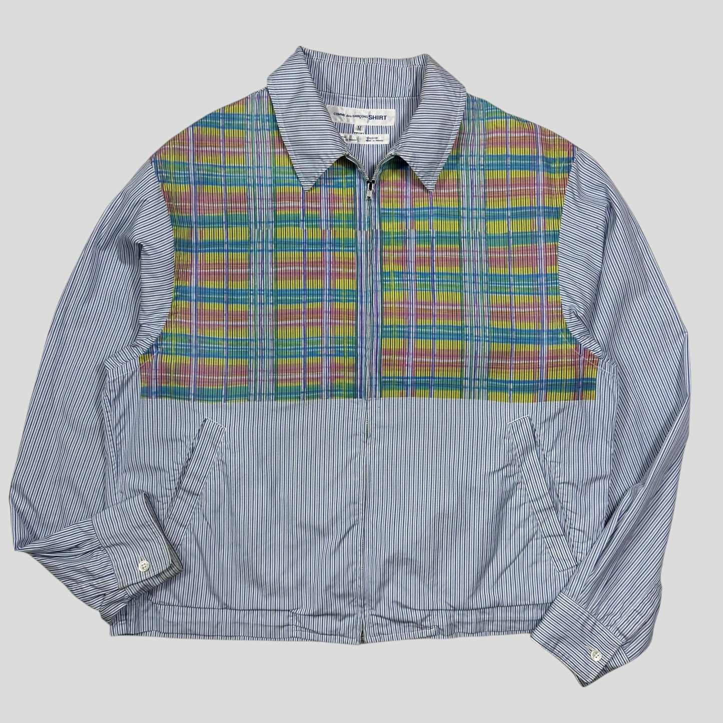 Comme Des Garçons SHIRT 90’s Plaid Striped Boxy Work Jacket - M