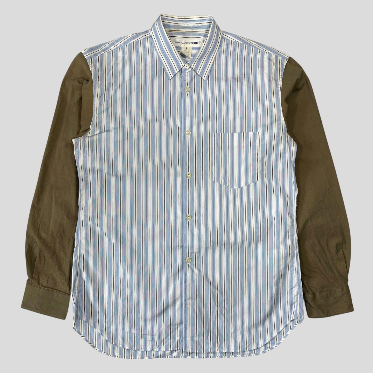Comme Des Garçons SHIRT 00’s Bi-colour Striped Baby Blue Shirt - M