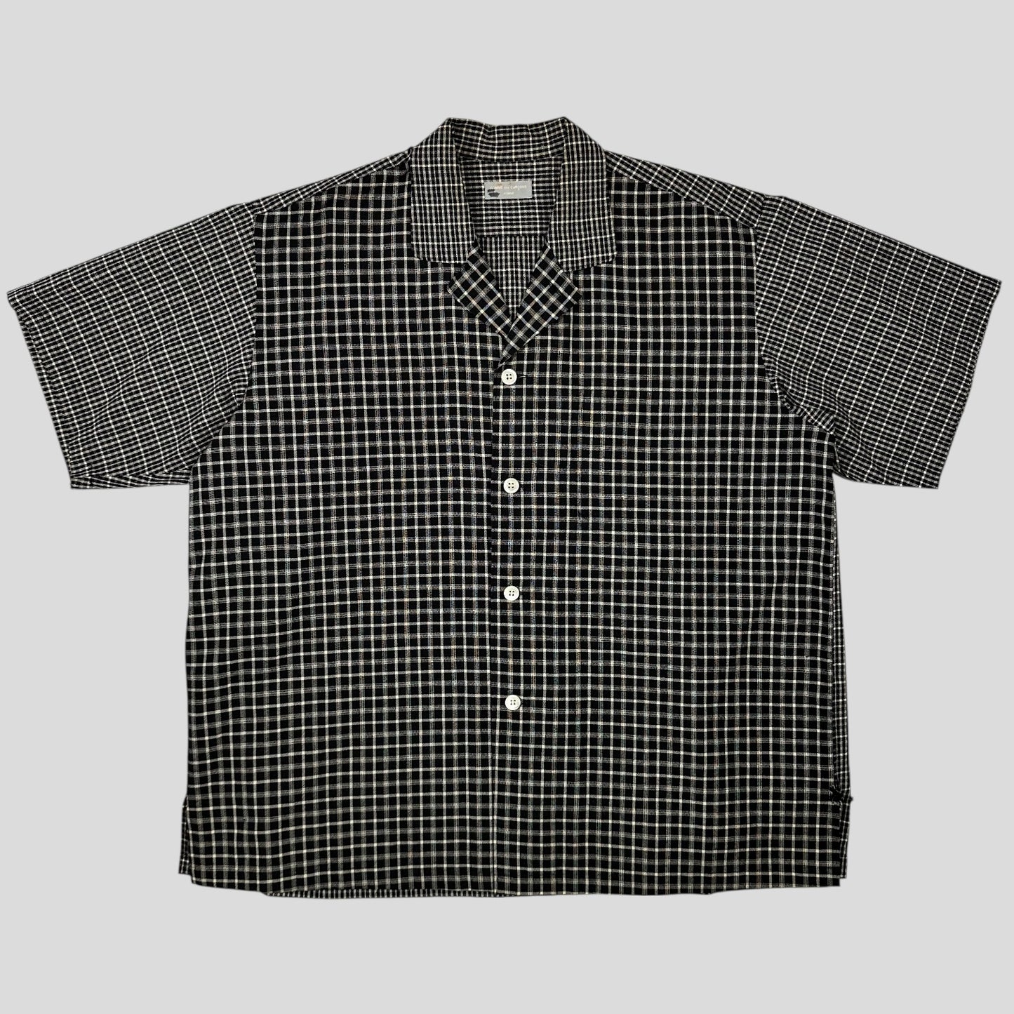 Comme Des Garçons Homme 90’s Wool Double Plaid Boxy Shirt - XL