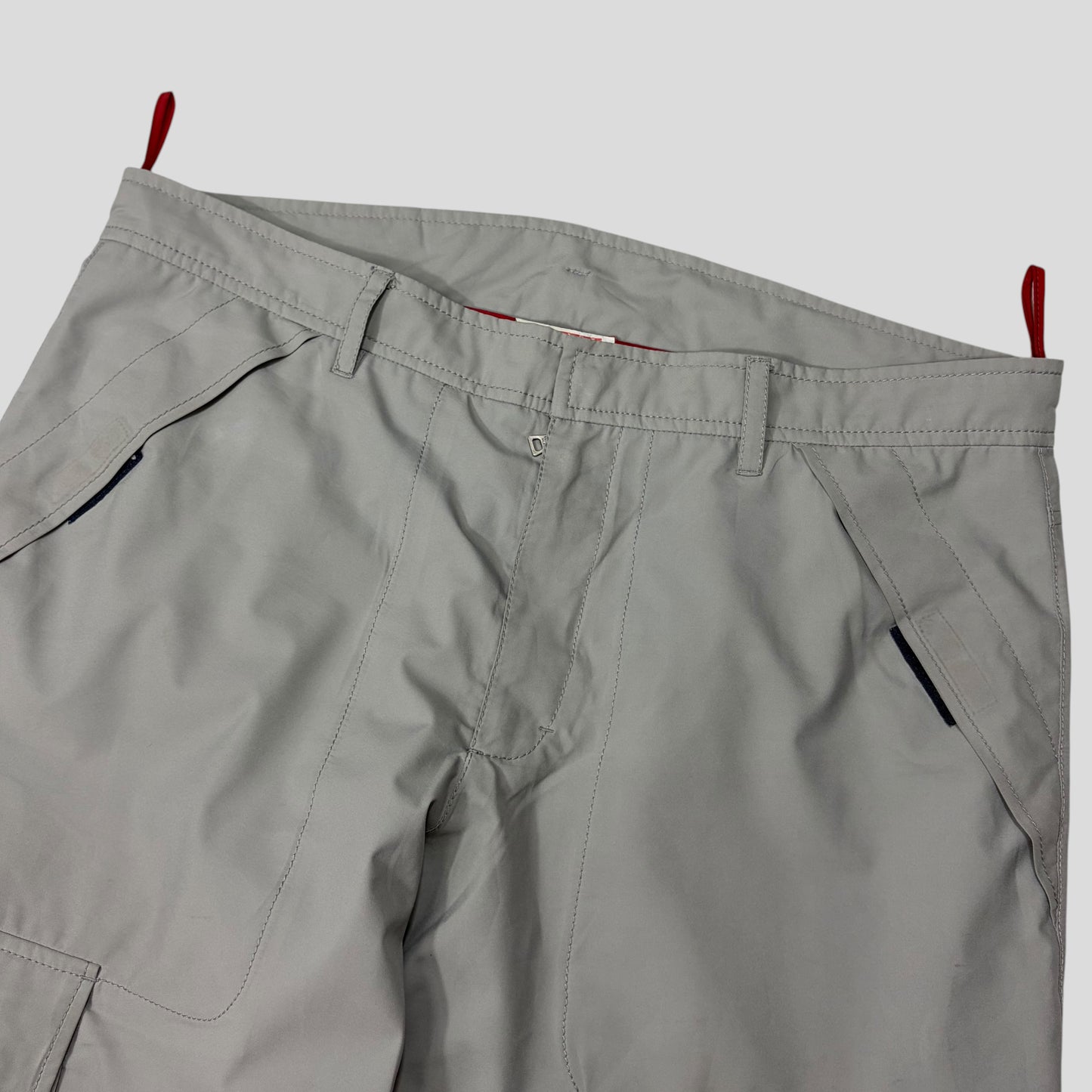 Prada Challenge 2003 Goretex Red Logo Cargo Trousers - IT52