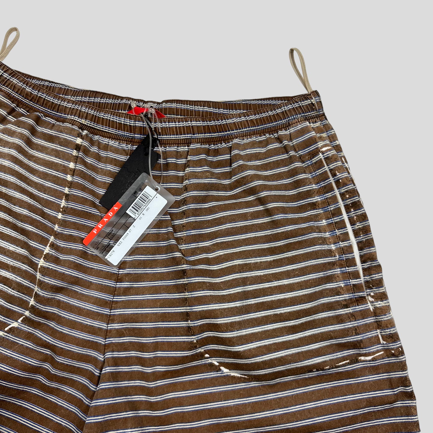 Prada Sport SS07 Acid Treatment Striped Shorts DSWT - IT48