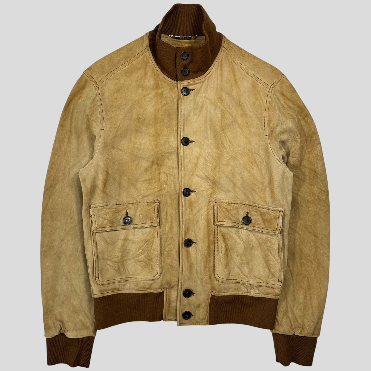Dolce & Gabanna 00’s Goatskin Leather Flight Jacket - M