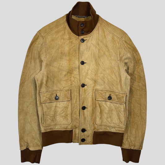 Dolce & Gabanna 00’s Goatskin Leather Flight Jacket - M