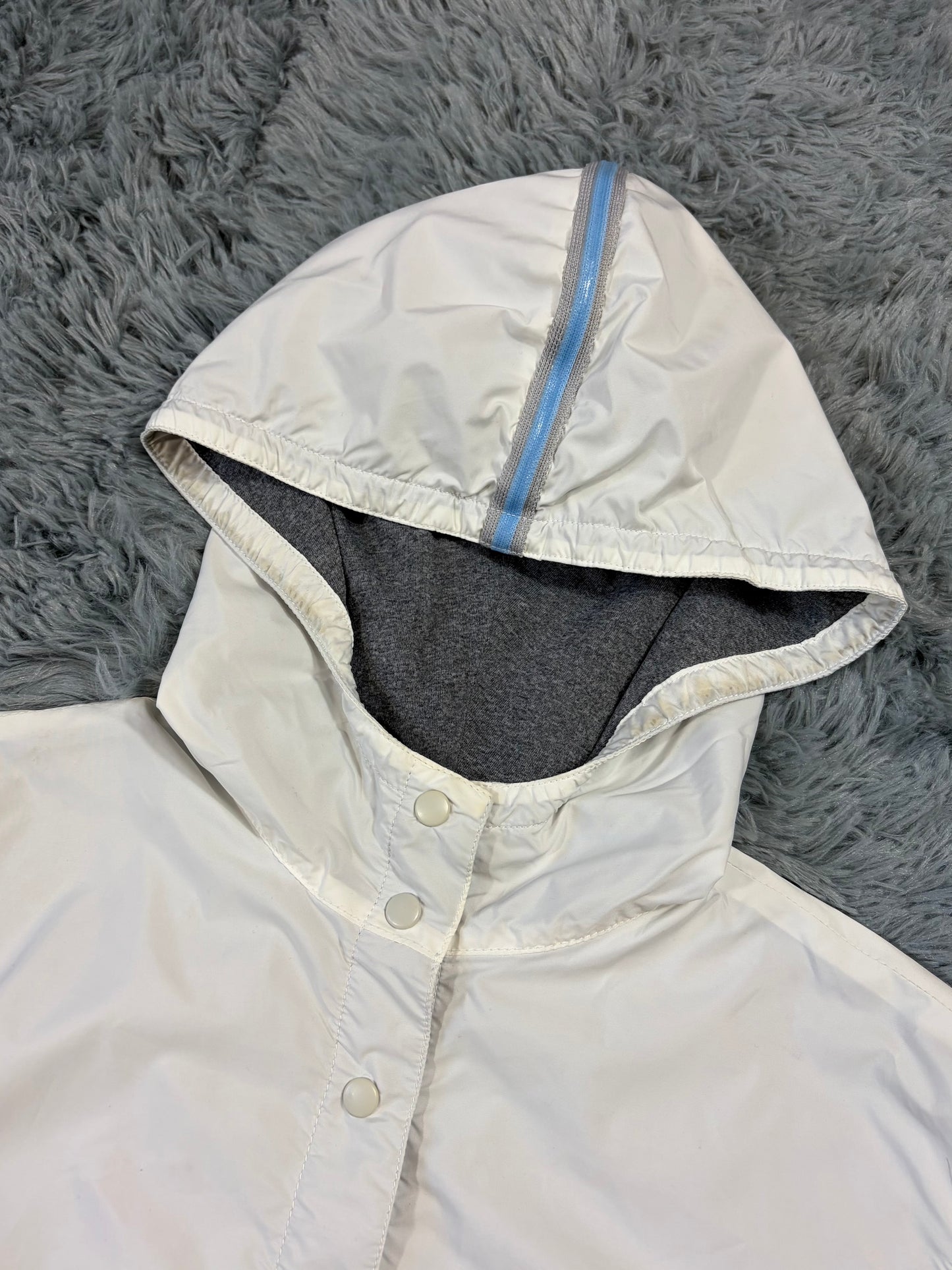 Prada Sport SS00 Gel Seam White Nylon Hooded Gilet Jacket - S