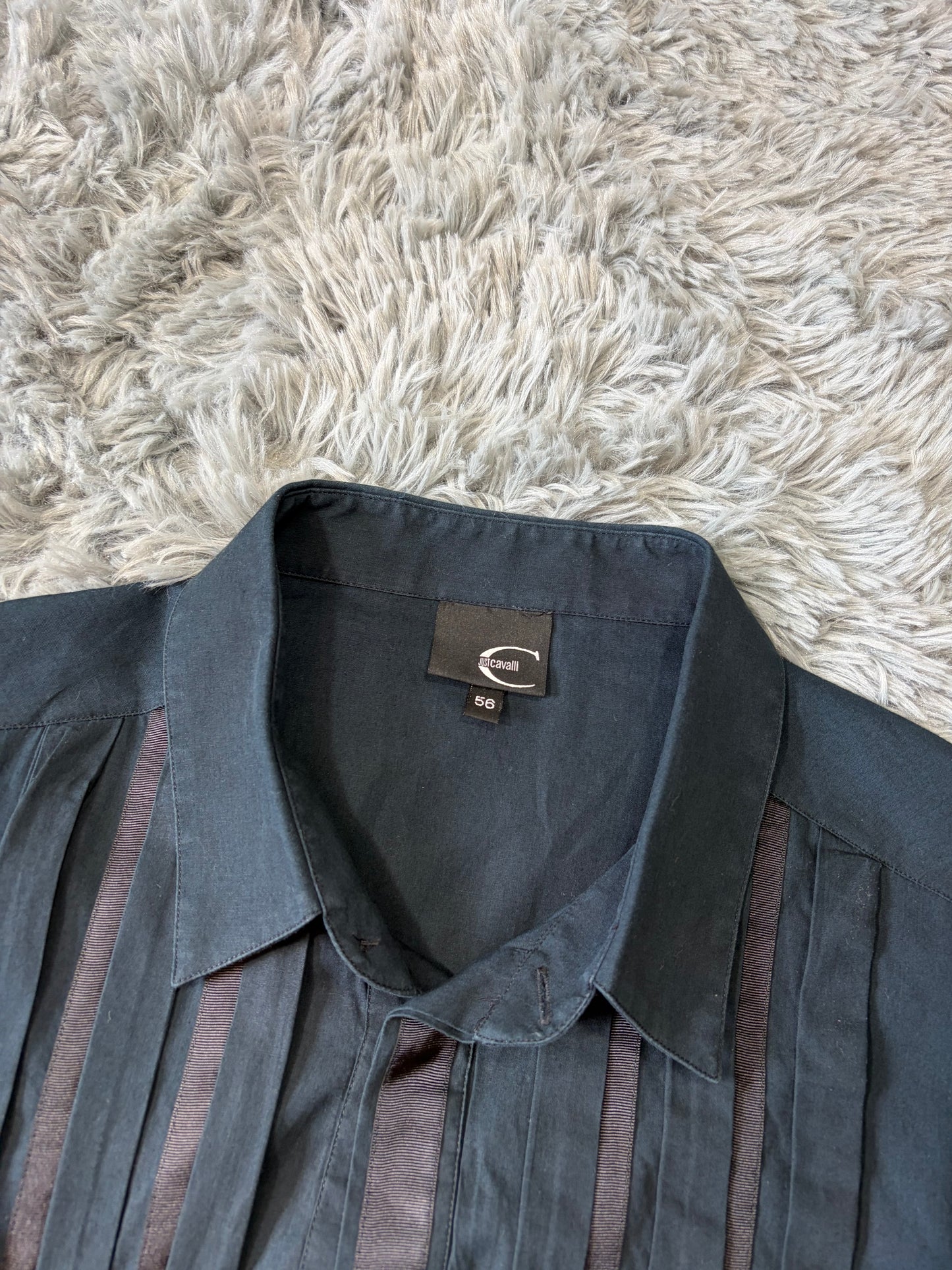 Just Cavalli 2011 Pleated Detail Button Up Shirt - M/L