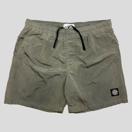 Stone Island SS18 Nylon Metal Compass Logo Shorts - L