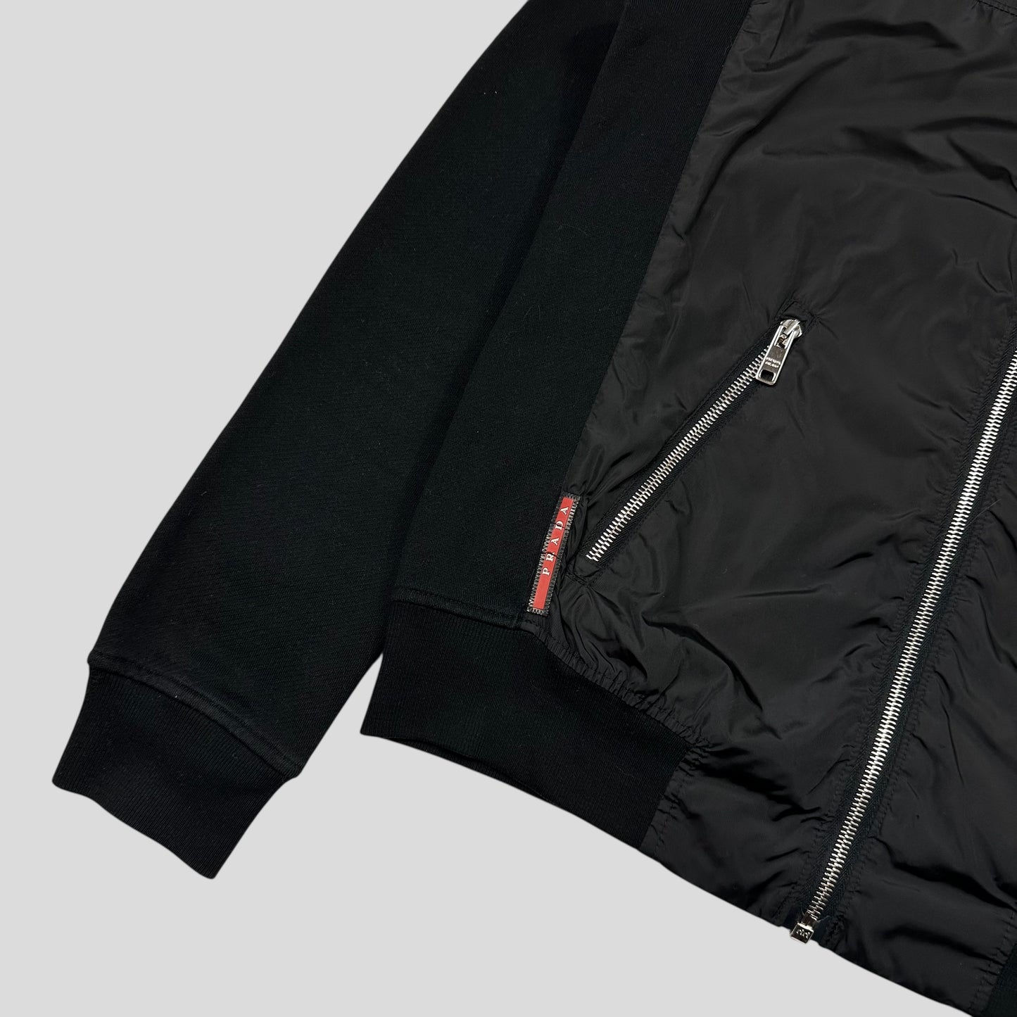 Prada Sport 2013 Minimalistic Nylon Panelled Moto Jacket - S