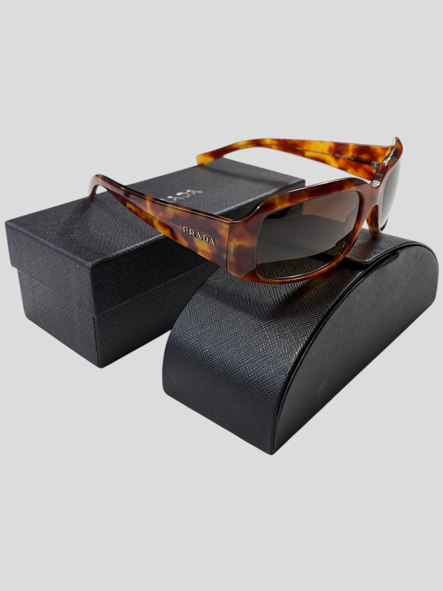 Prada Tortoiseshell Logo Square Sunglasses