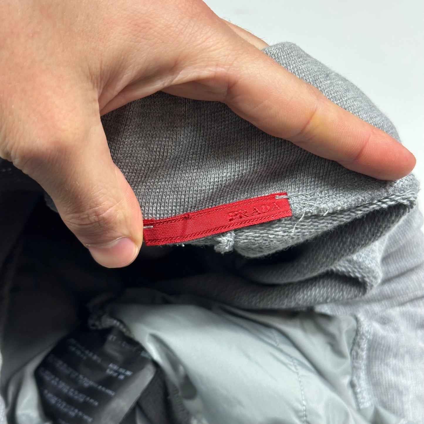 Prada Sport 2008 Baggy Grey Heavy Cotton Logo Joggers - XL