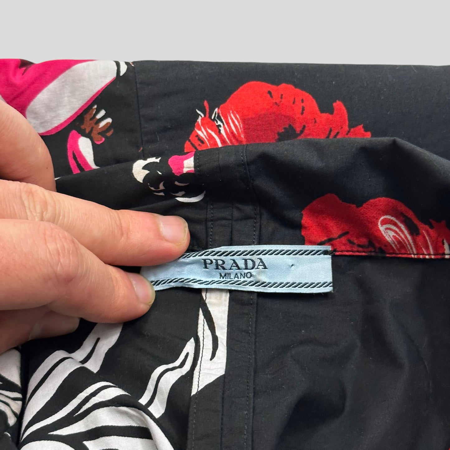 Prada Milano AW18 Hawaiian Split Rubber Logo Shirt - IT50 (XL)